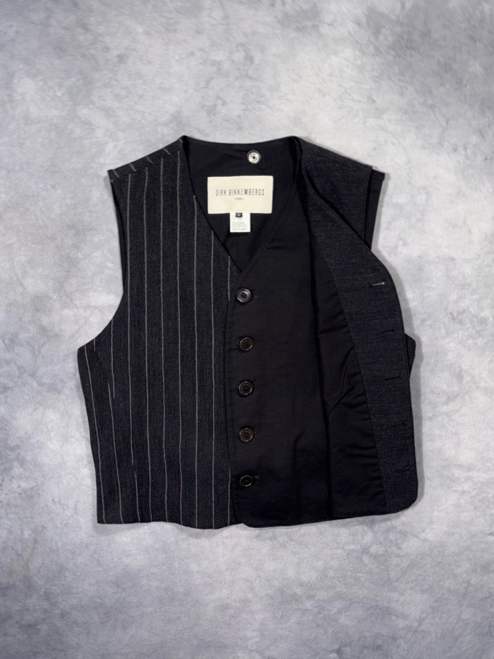 RARE DIRK BIKKEMBERGS HOMME AW96 Archive Runway 90s Layered Wool Vest